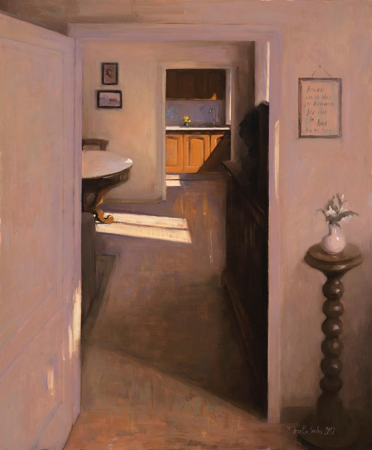Interior, oil painting on copper,  Style of Realism, Florence, Artist Residence