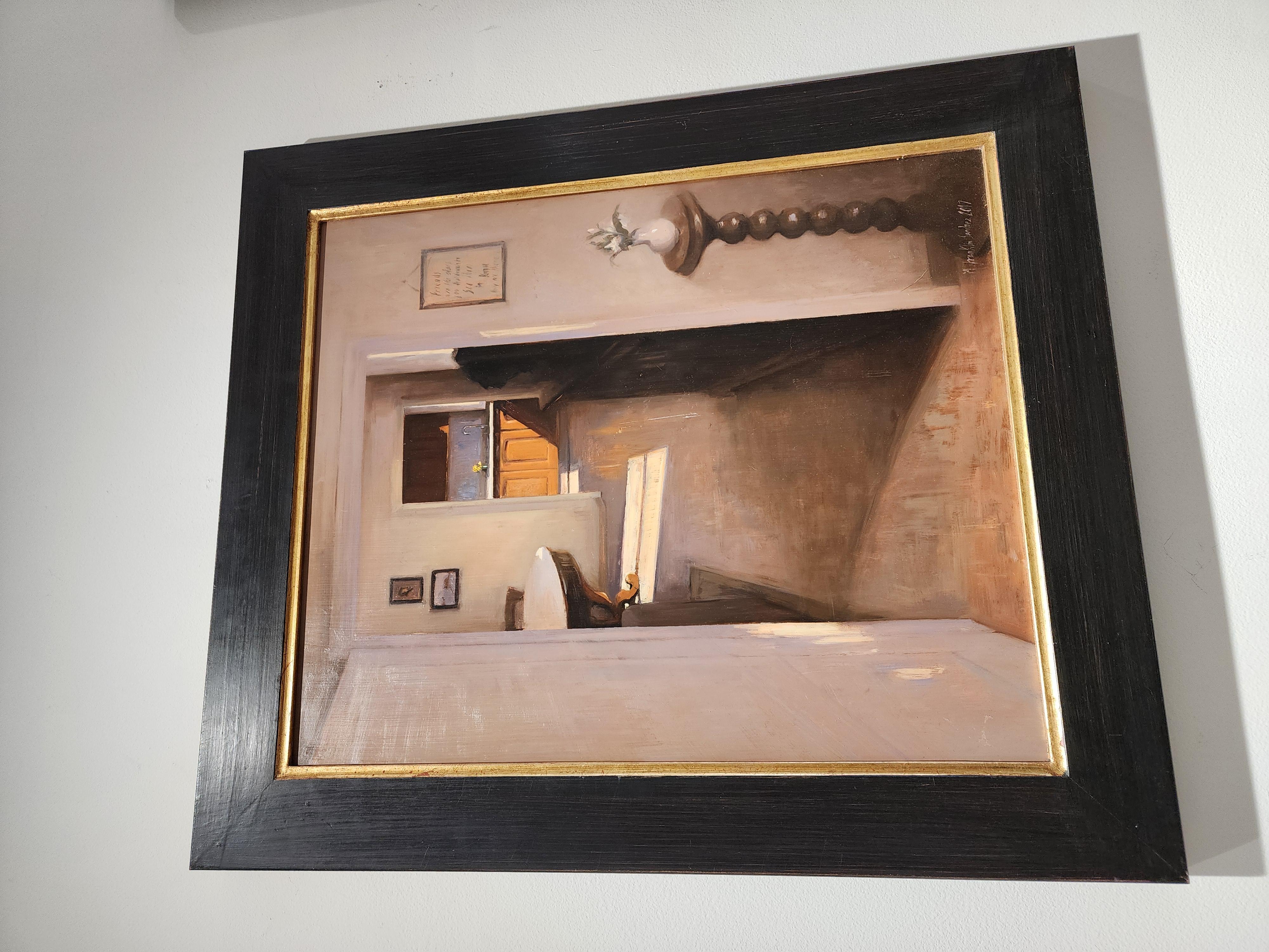 Interior, pintura al óleo sobre cobre,  Estilo del Realismo, Florencia, Residencia de Artistas en venta 1