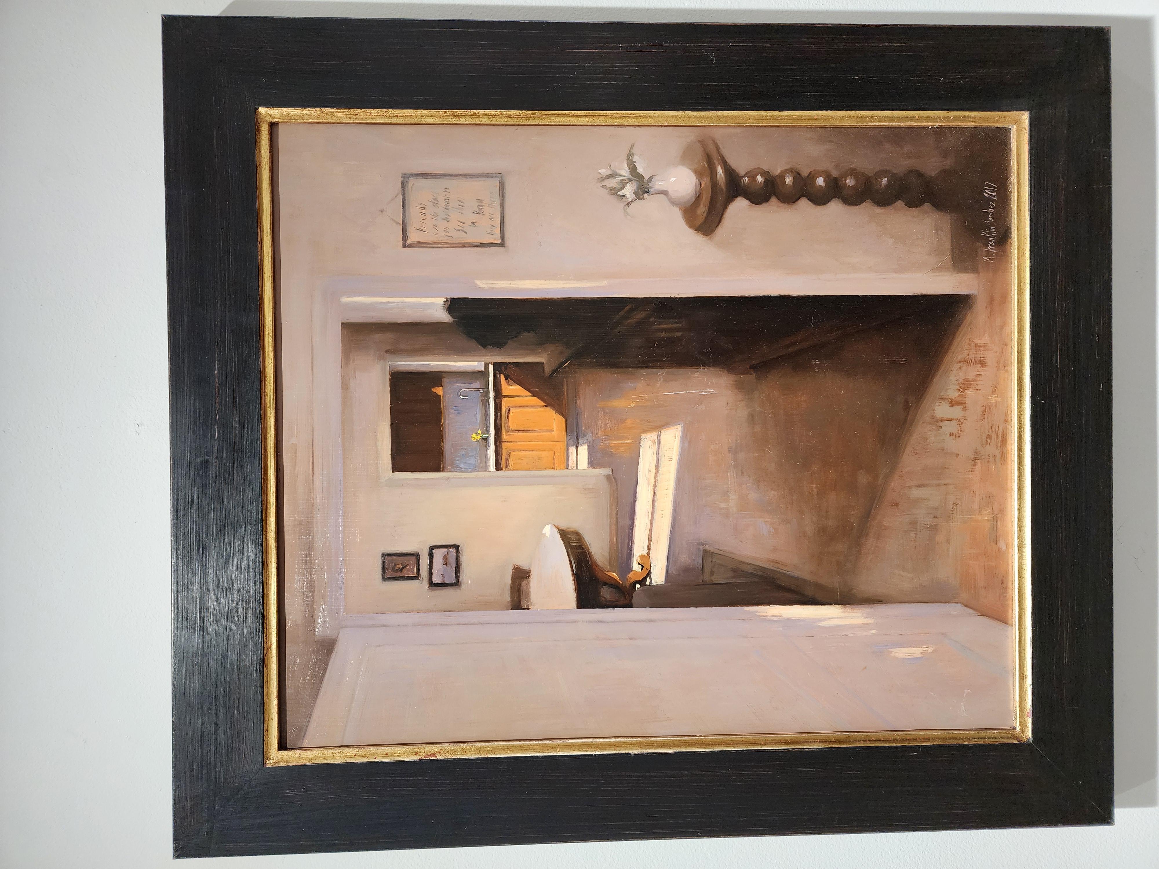 Interior, pintura al óleo sobre cobre,  Estilo del Realismo, Florencia, Residencia de Artistas en venta 2
