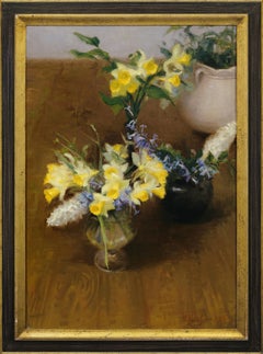 Narcisos   Óleo sobre lienzo Floral   Italia Naturaleza muerta