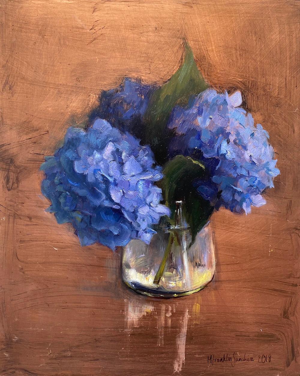 Melissa Franklin Sanchez Still-Life Painting - Hydrangeas