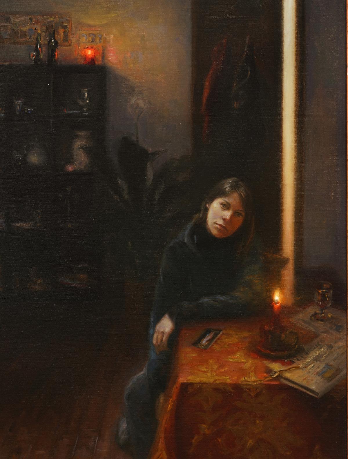 Speranza Olio su tela    Immagini di sfondo figurative  Firenze  Incorniciato - Painting di Melissa Franklin Sanchez