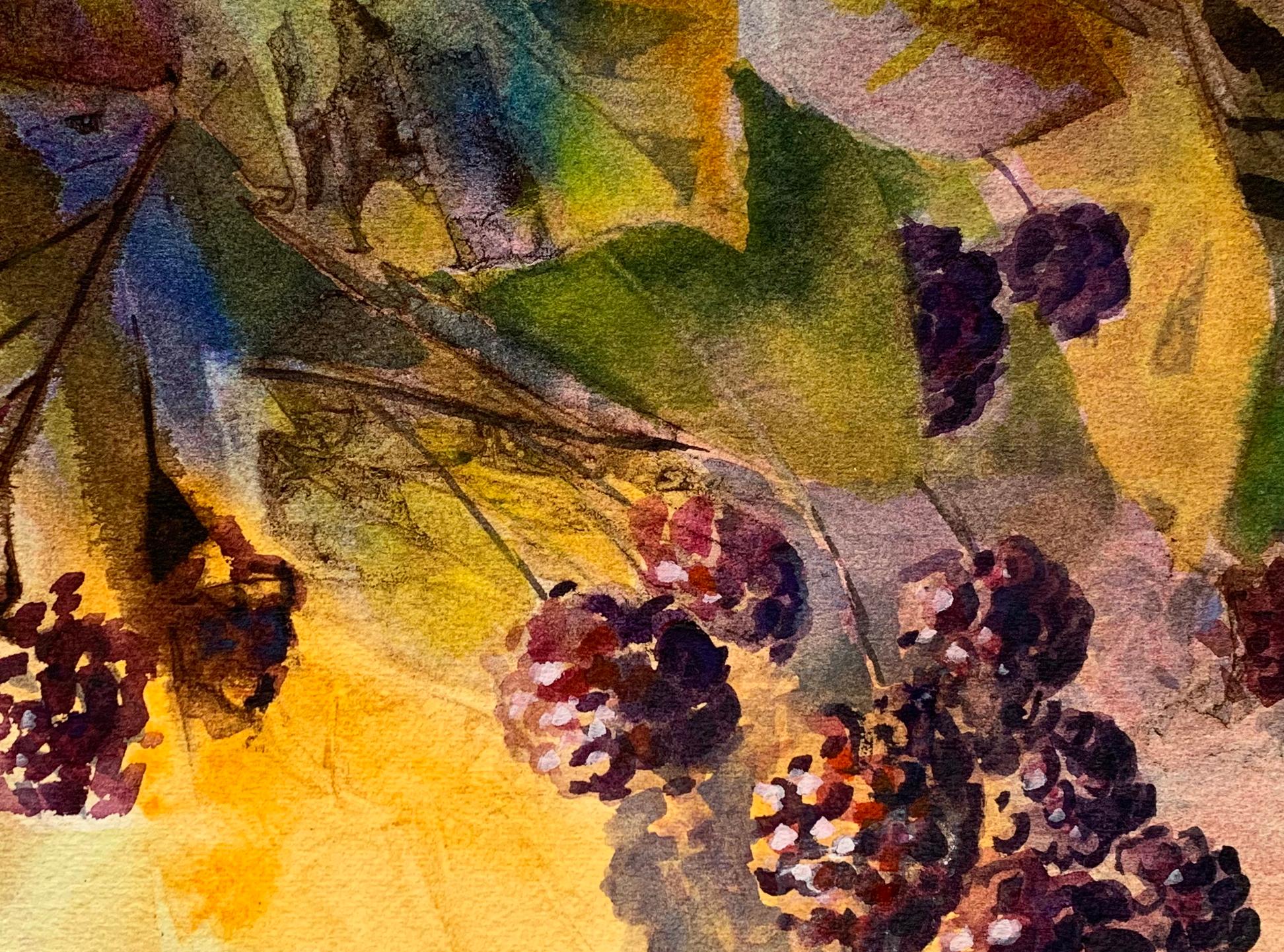 <p>Artist Comments<br />Ripe blackberries glow in the summer sun. Golden yellow, purple, blue and green applied in painterly brushstrokes and brought into focus with fine line work.</p><br /><p>About the Artist<br />Melissa is passionate about