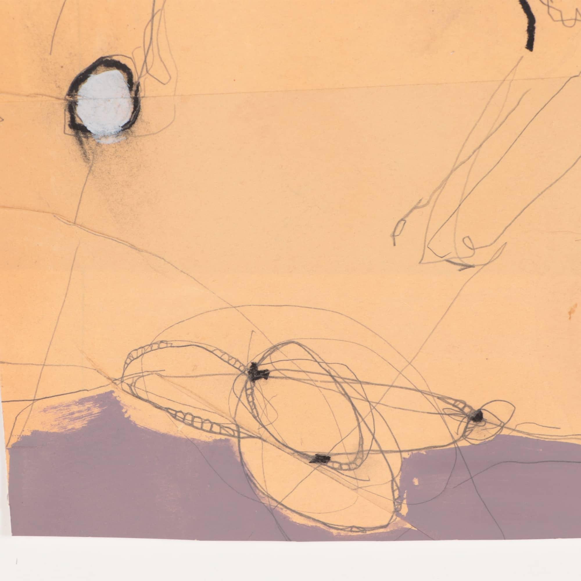 20th Century Melissa Herrington 'American, B. 1975' a Mixed Media Abstract Drawing For Sale