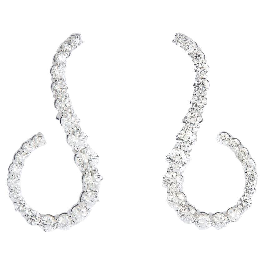 Melissa Kaye 3.71ct Diamond Drop Earrings in 18K White Gold