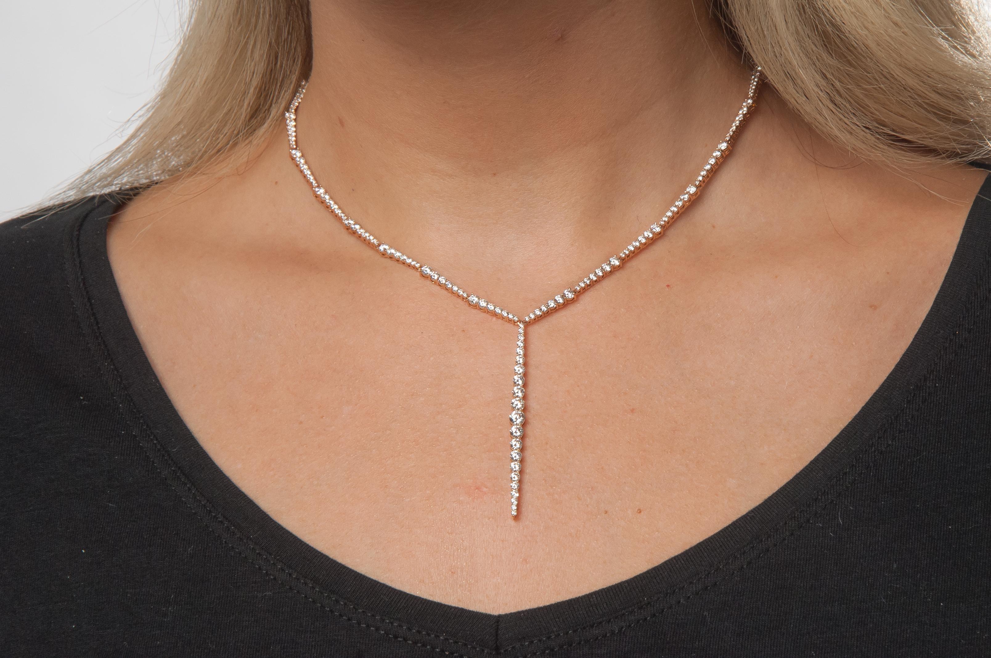 Contemporary Melissa Kaye Aria Stiletto Necklace For Sale