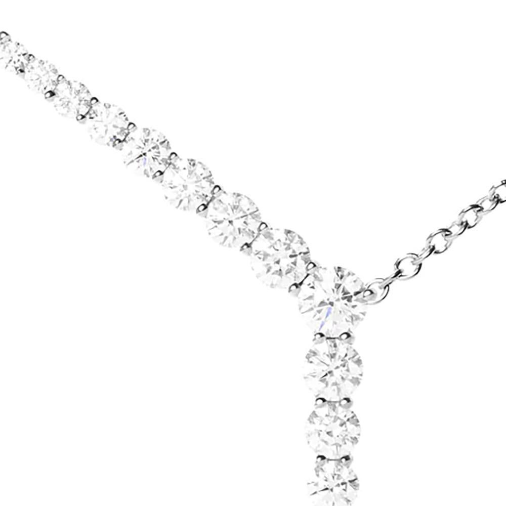 Contemporary Melissa Kaye Aria Y Necklace in 18K White Gold For Sale