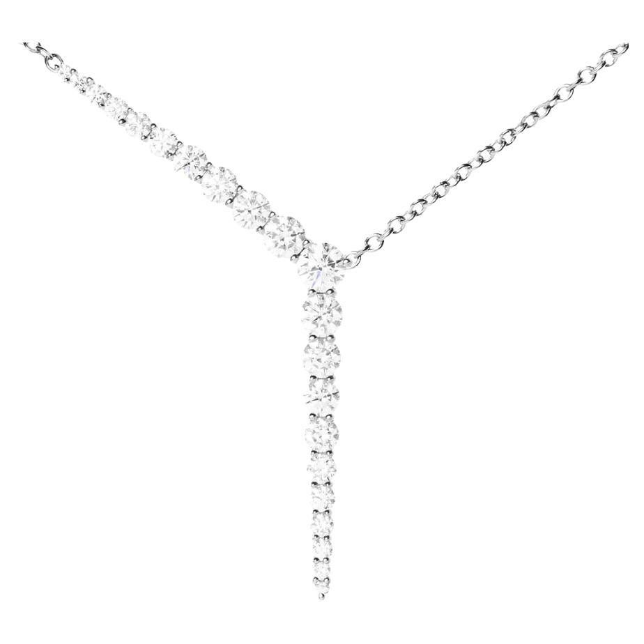 Melissa Kaye Aria Y Necklace in 18K White Gold For Sale