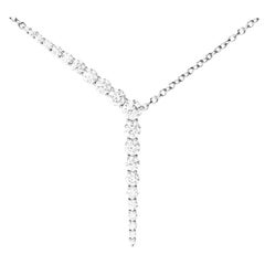 Melissa Kaye Aria Y Necklace in 18K White Gold