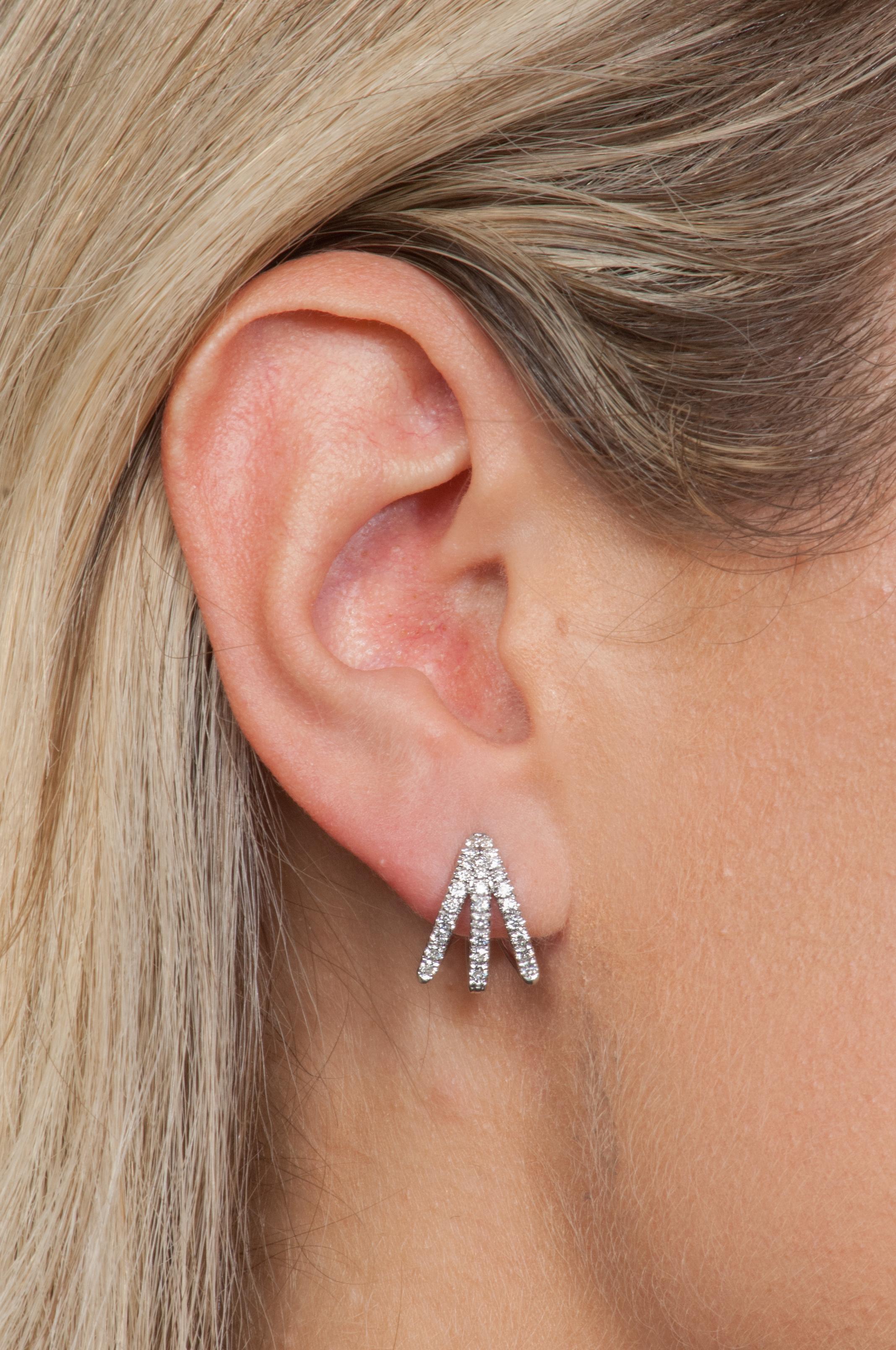 Brilliant Cut Melissa Kaye Cris White Gold & Diamond Earrings For Sale