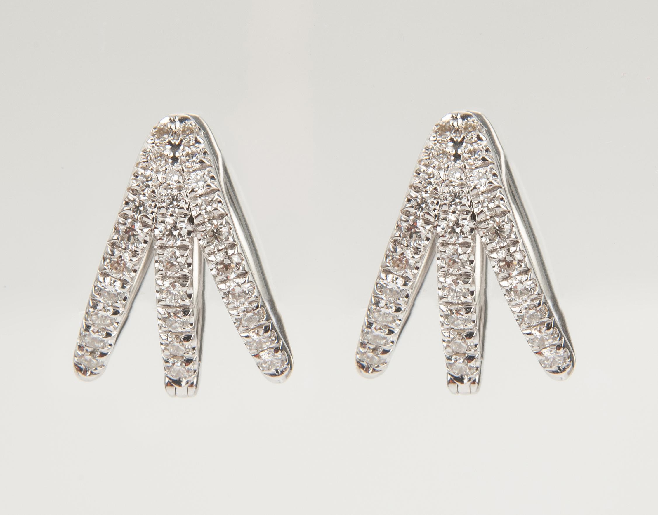 Melissa Kaye Cris White Gold & Diamond Earrings In New Condition For Sale In Weston, MA