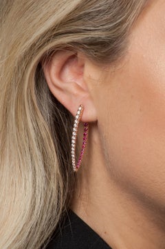 Melissa Kaye Large Cristina Diamond & Ruby Earrings