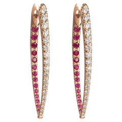 Melissa Kaye Large Cristina Diamond & Ruby Earrings