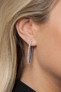 Melissa Kaye Large Cristina Sapphire & Diamond Earrings