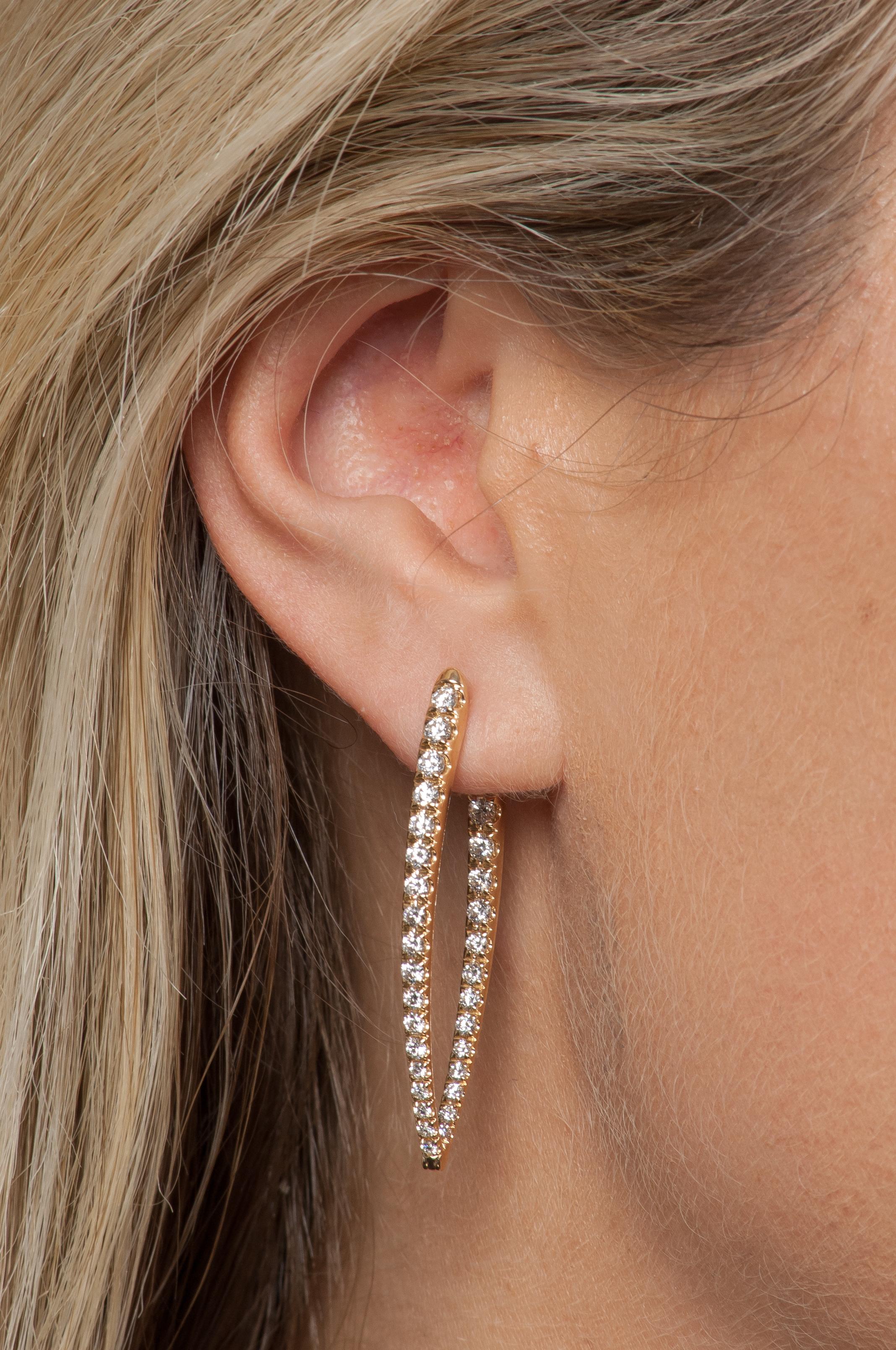 Women's Melissa Kaye Large Diamond Cristina Earrings For Sale
