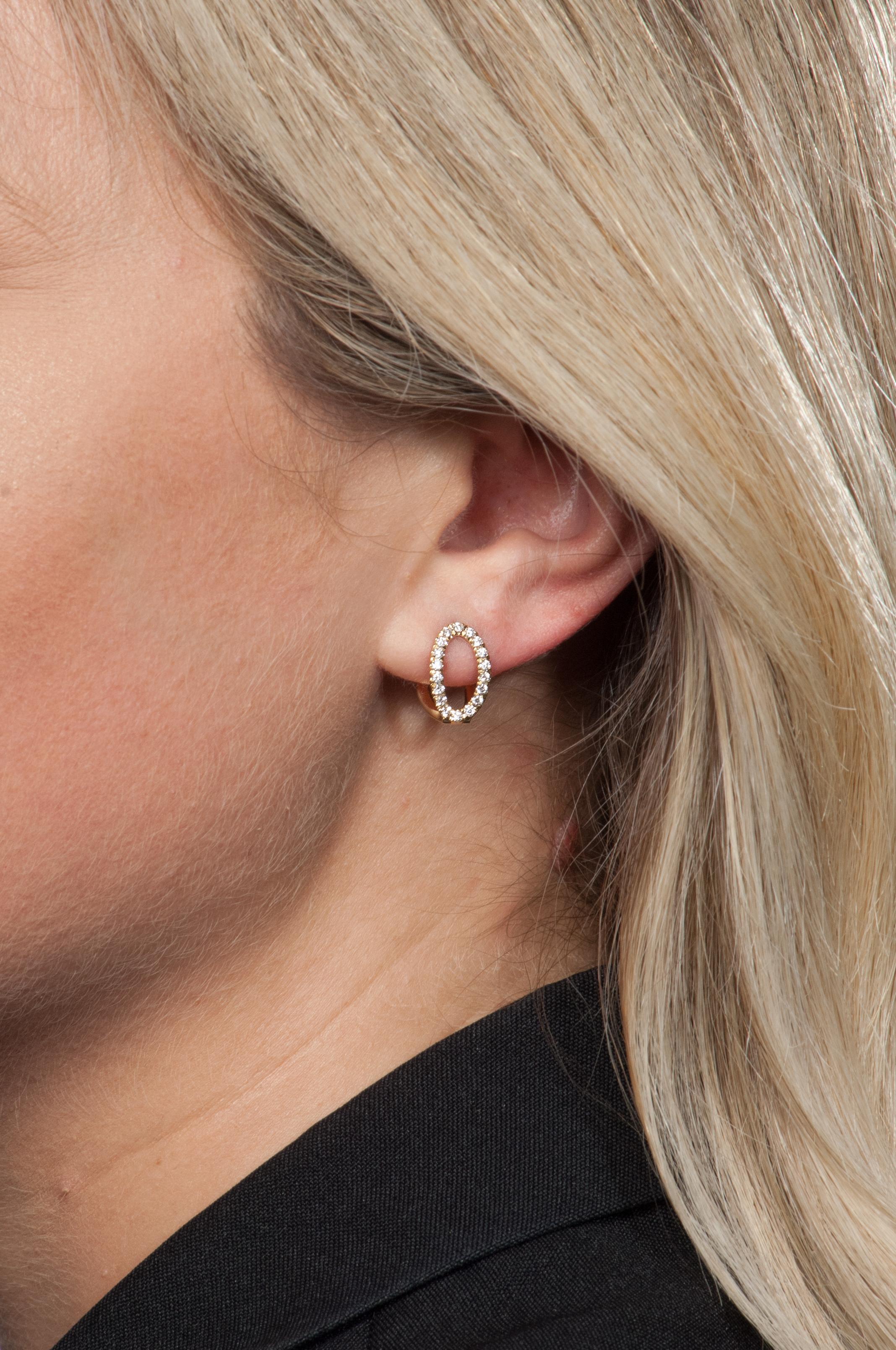 Melissa Kaye Small Mila White Gold & Diamond Earrings For Sale 3