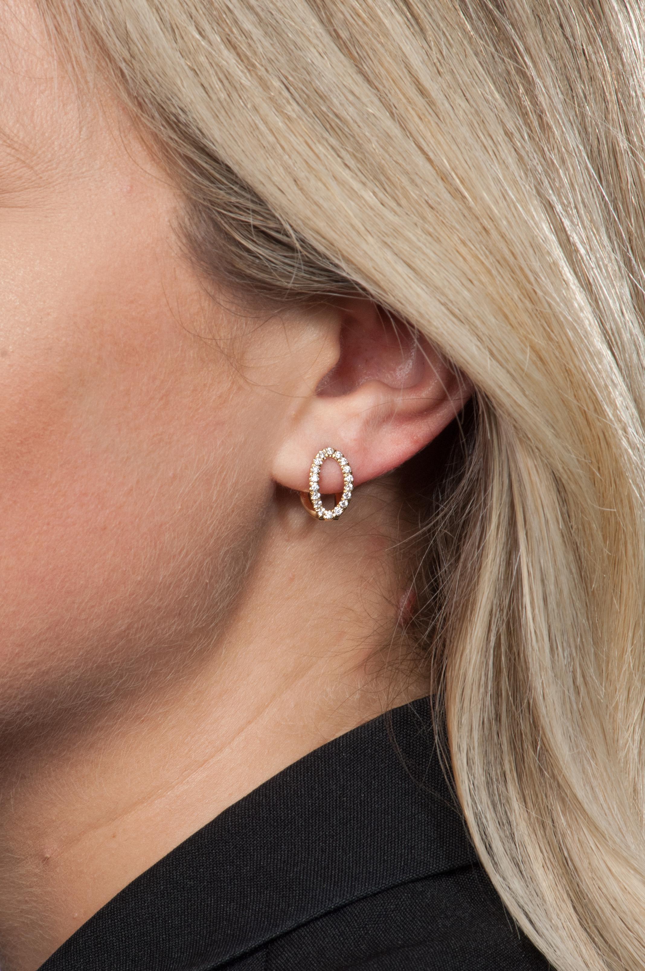 Melissa Kaye Small Mila White Gold & Diamond Earrings For Sale 1