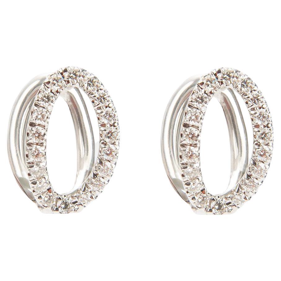 Melissa Kaye Small Mila White Gold & Diamond Earrings For Sale