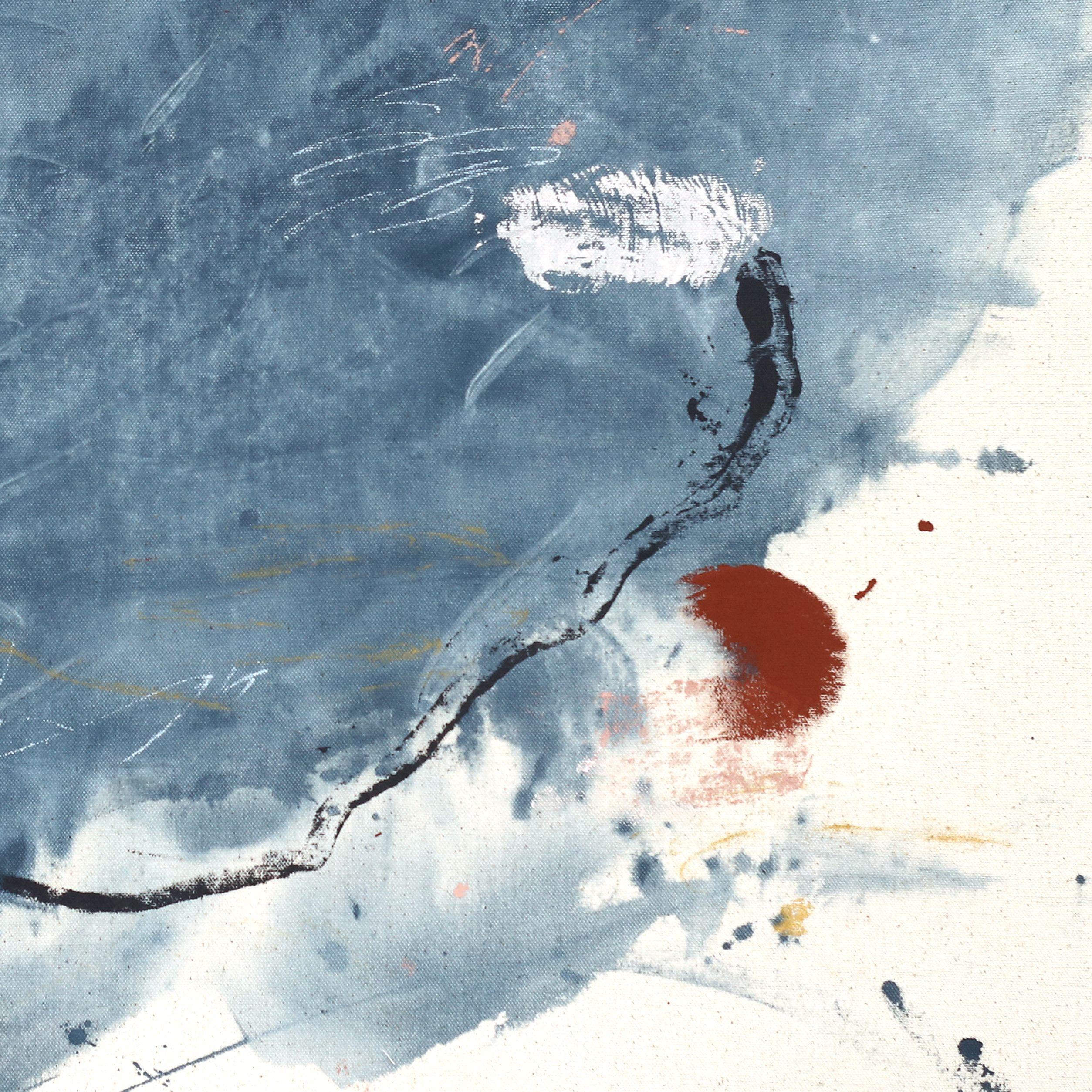 Proteggi la tua solitudine - Solitudine, Pittura, Acrilico su tela - Abstract Painting Grigio di Melissa McGill