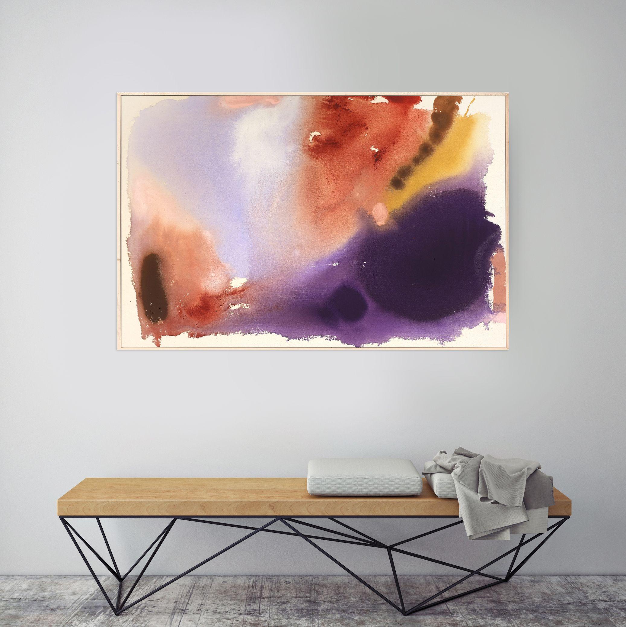 Viaggi n. 3, Pittura, Acrilico su tela - Abstract Painting Beige di Melissa McGill