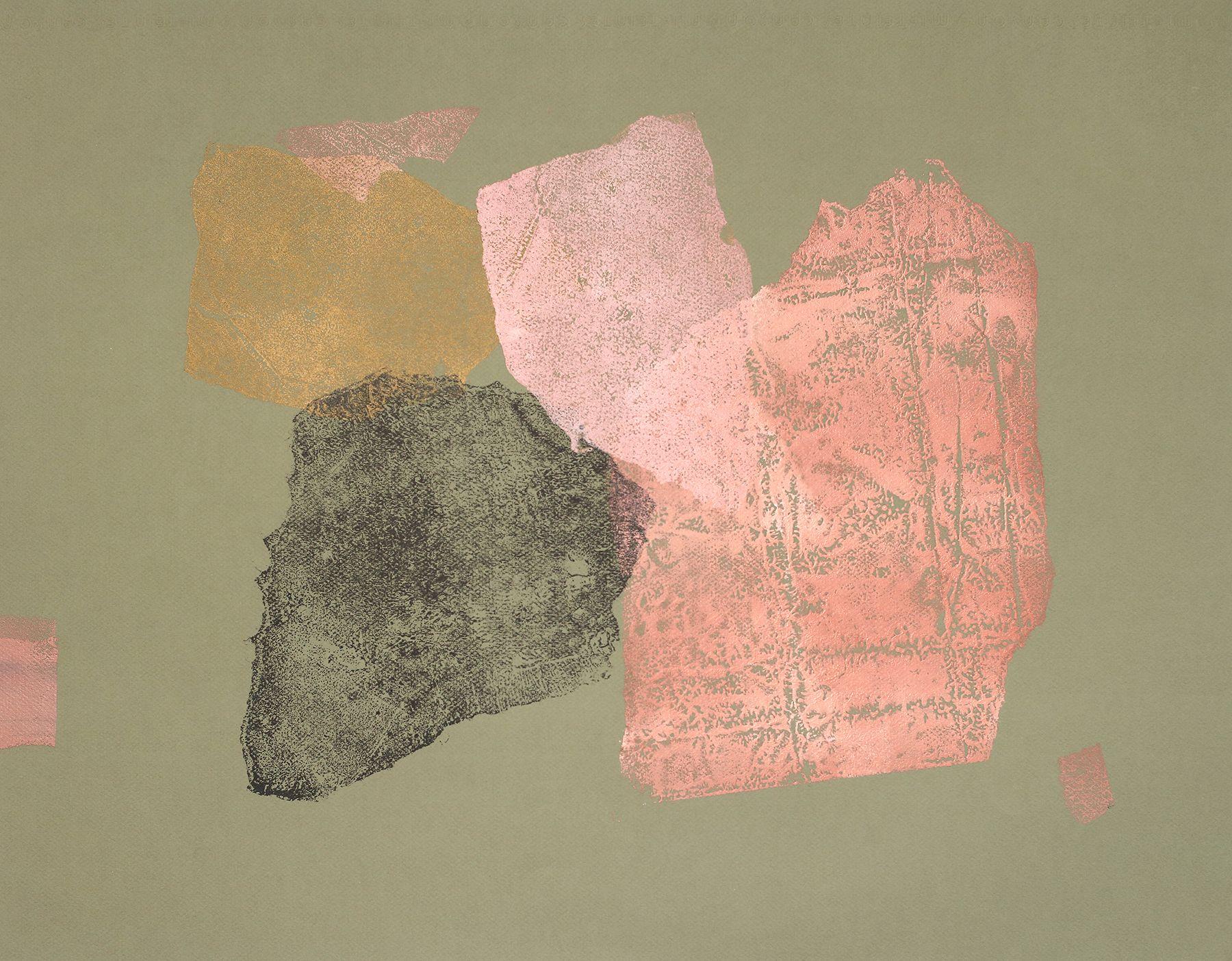 Abstract Painting di Melissa McGill - Rainshadow No 6, Pittura, Olio su carta