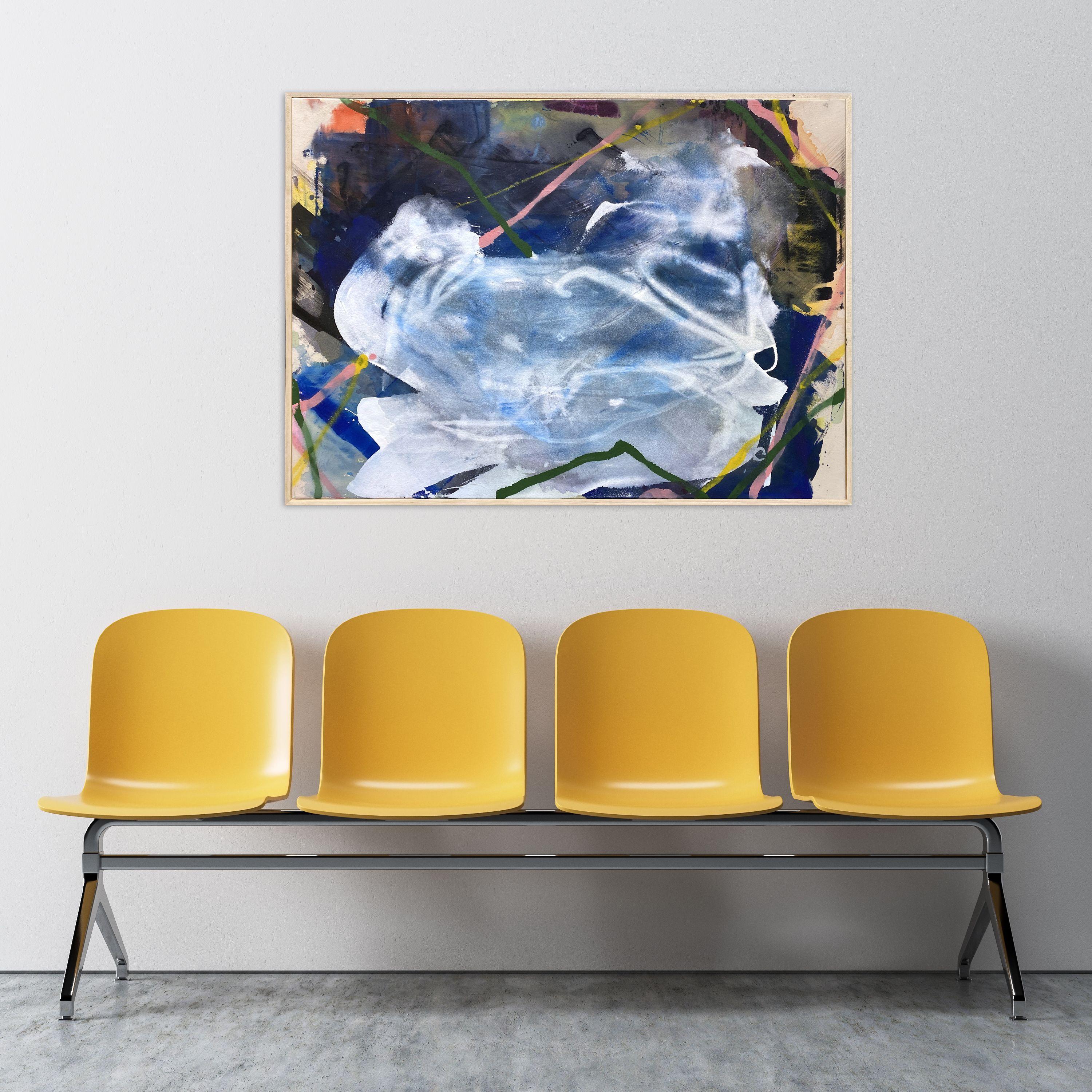 Radicati come alberi - Segni e piscine, Pittura, Acrilico su tela - Abstract Painting Grigio di Melissa McGill