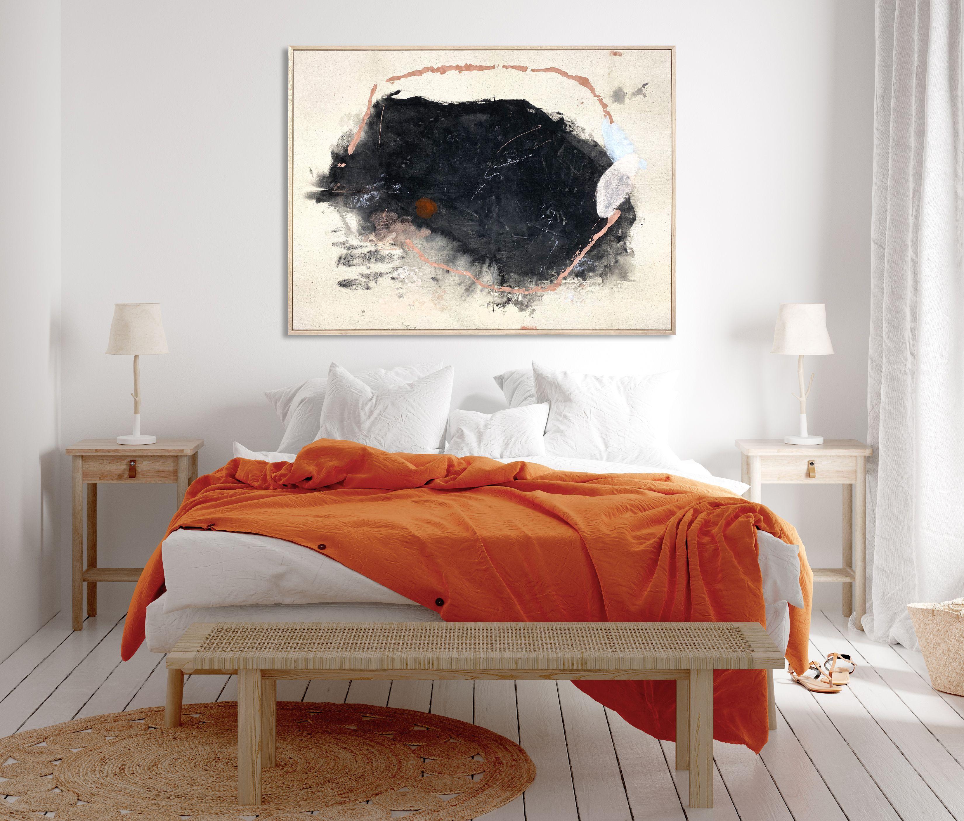 La vera gioia di una notte di luna, Pittura, Acrilico su tela - Abstract Painting Beige di Melissa McGill