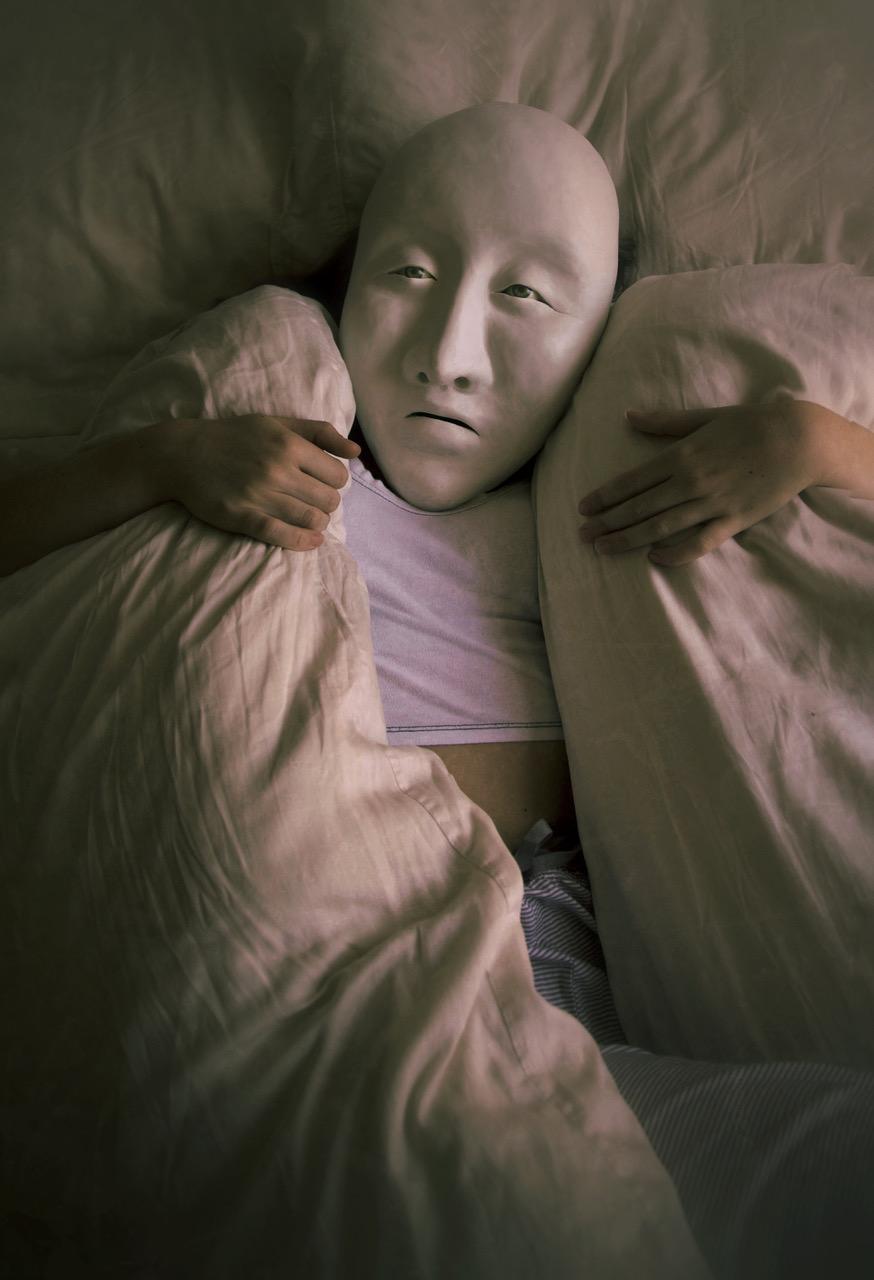 Melissa Meier Portrait Photograph - Mask With Pillows