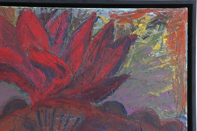 American Abstract Expressionist Artist Melissa Meyer Oil Painting Flaming Heart For Sale 2