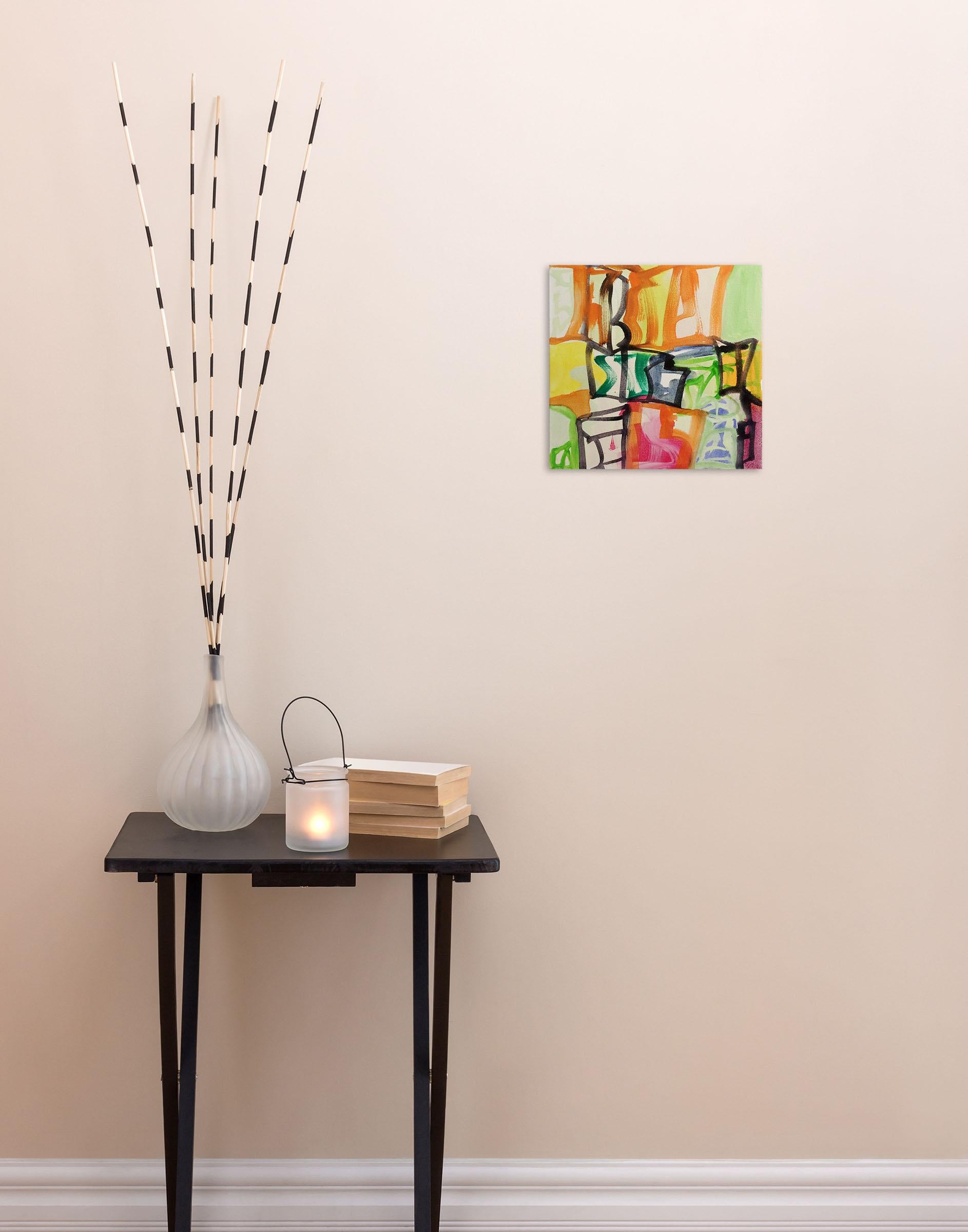 Capital B (Abstract Expressionism painting) - Painting by Melissa Meyer