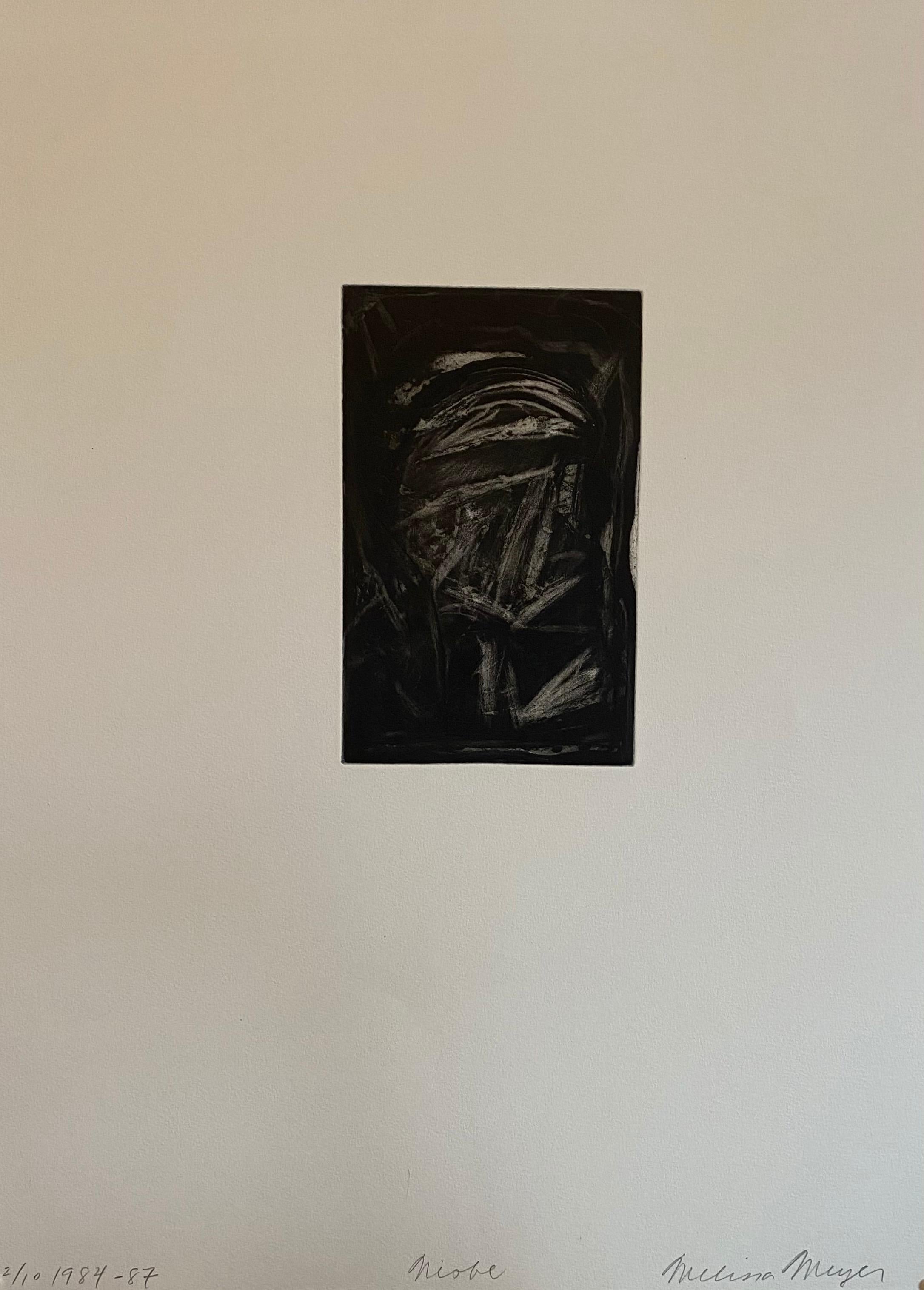 American Abstract Expressionist Artist Melissa Meyer Aquatint Etching For Sale 1