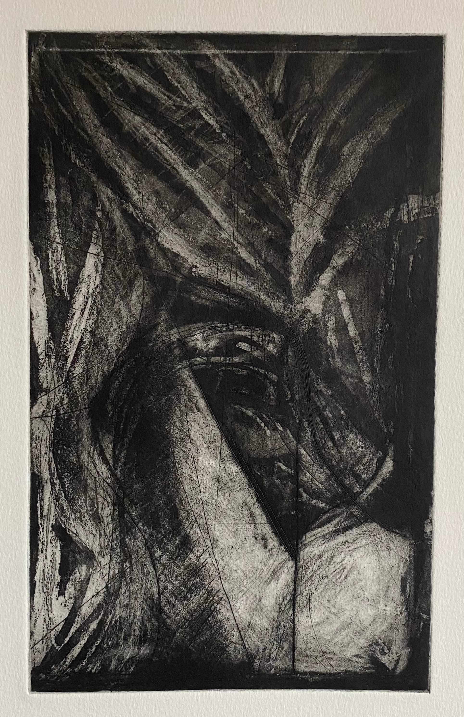 
Melissa Meyer (americana, nata nel 1946)
1984-1987, incisione all'acquatinta in nero su carta vergata, stampa firmata a mano, datata e numerata da una piccola edizione di 10 esemplari.
Senza cornice. Dimensioni: 9,75'' x 6'', 25 x 15 cm (lastra);