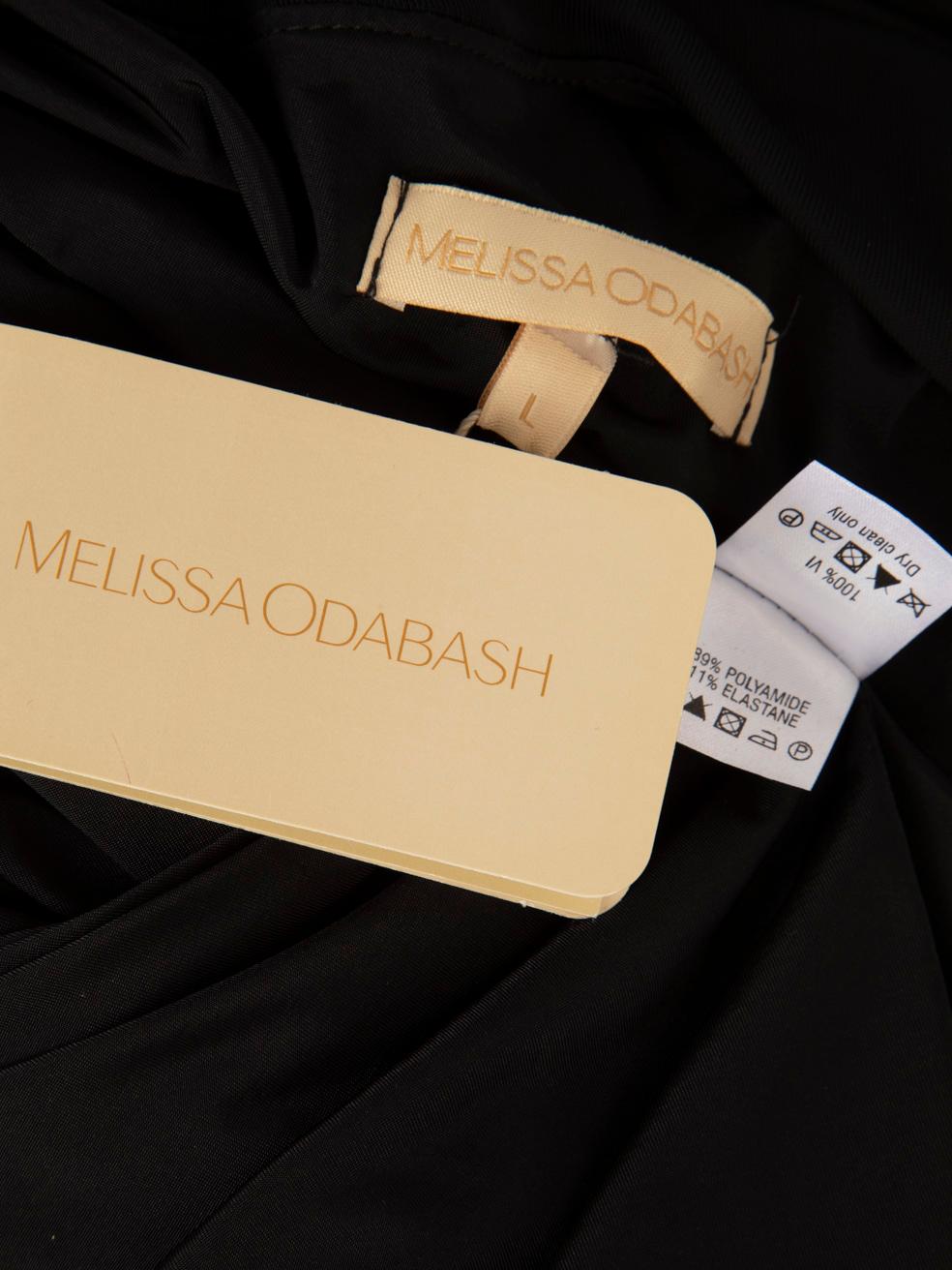 Melissa Odabash - Robe asymétrique noire drapée taille L 1