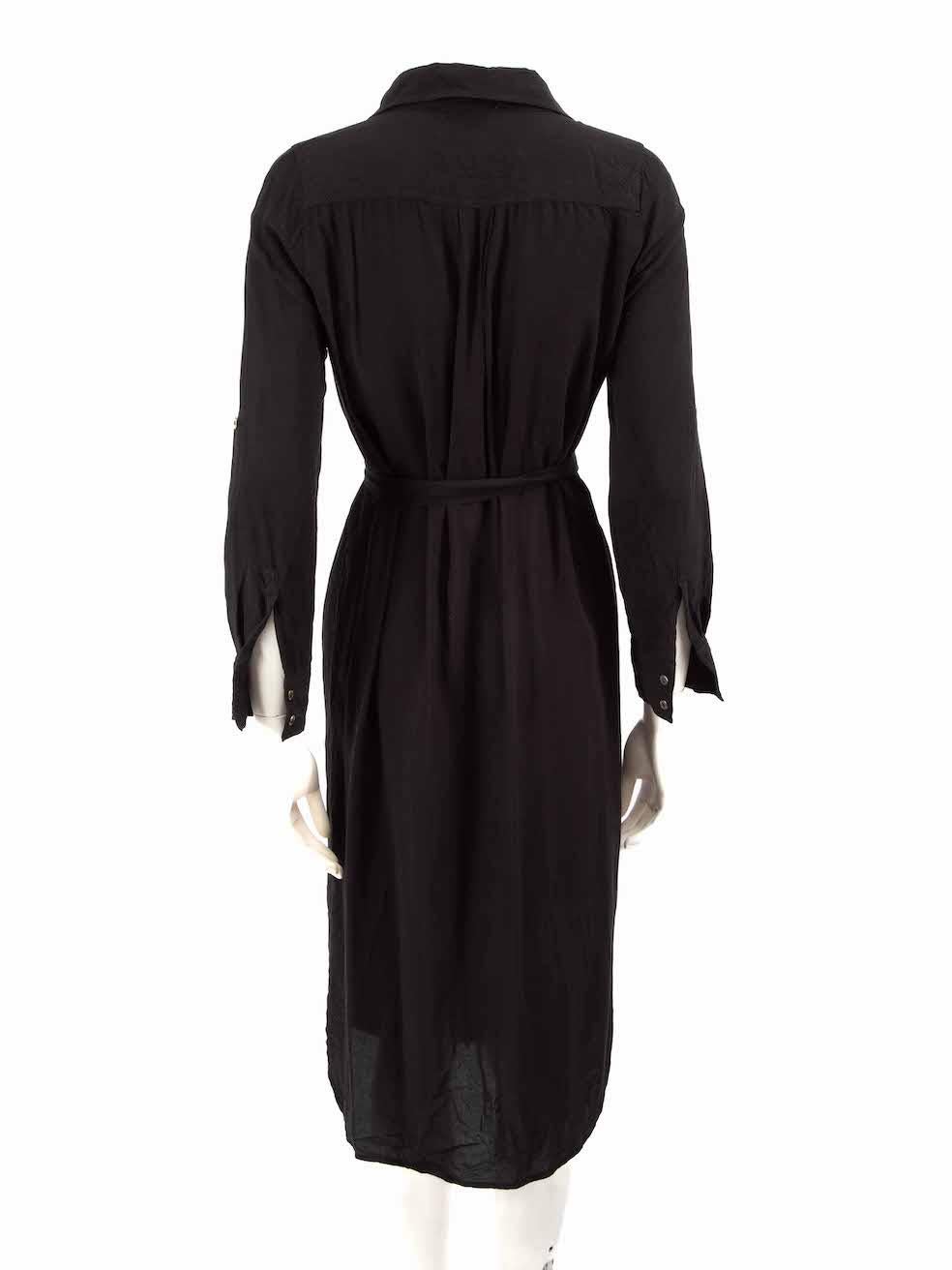 Melissa Odabash Black Pocket Detail Belted Dress Size M In Excellent Condition For Sale In London, GB