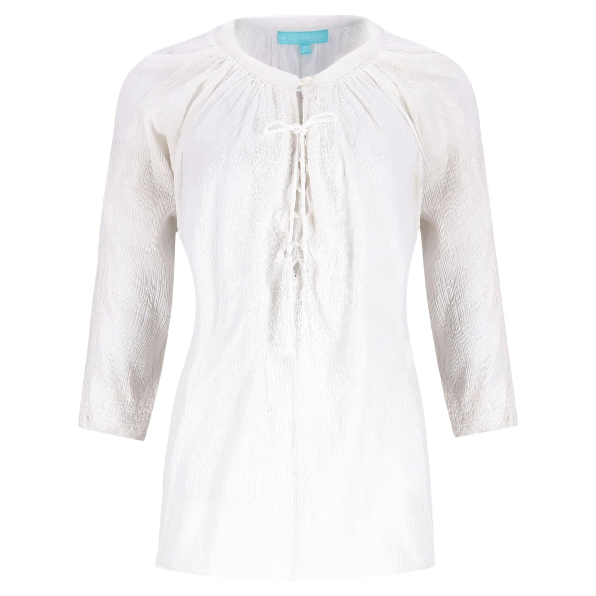 Top de algodón Melissa Odabash de ajuste relajado y cuello alto