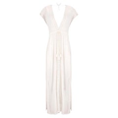Melissa Odabash Lace Cotton Tie-Up Maxi Beach Cover-Up/Dress