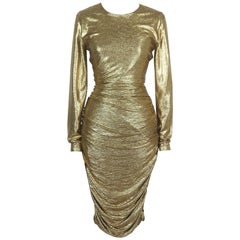 Melissa Odabash Taylor Ruched Metallic Knitted Dress