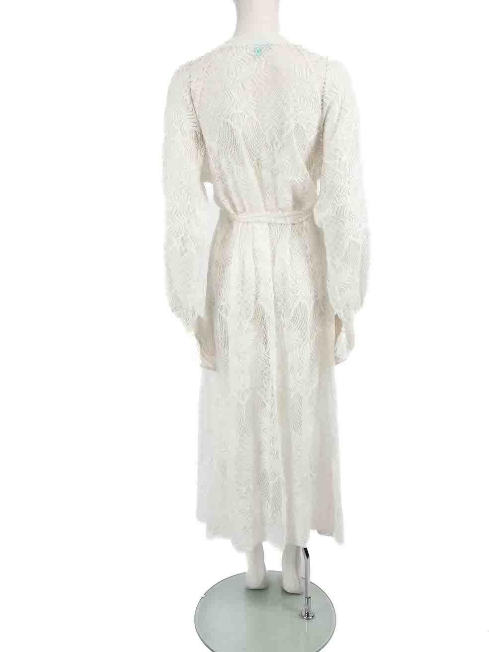 Melissa Odabash White Lace Beach Cover-Up Size M In Good Condition For Sale In London, GB