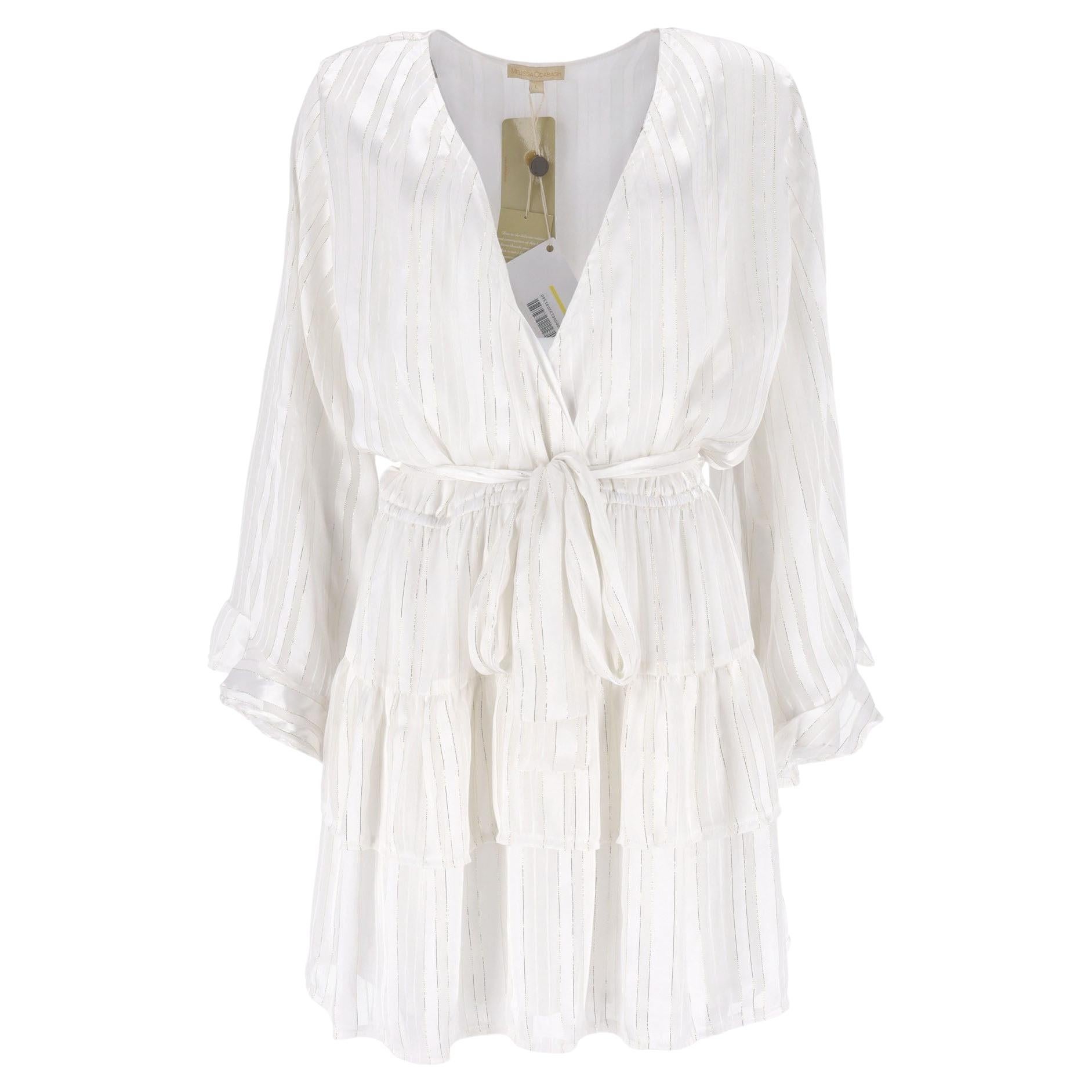 Melissa Odabash Gestuftes Minikleid mit Wickelmuster im Angebot