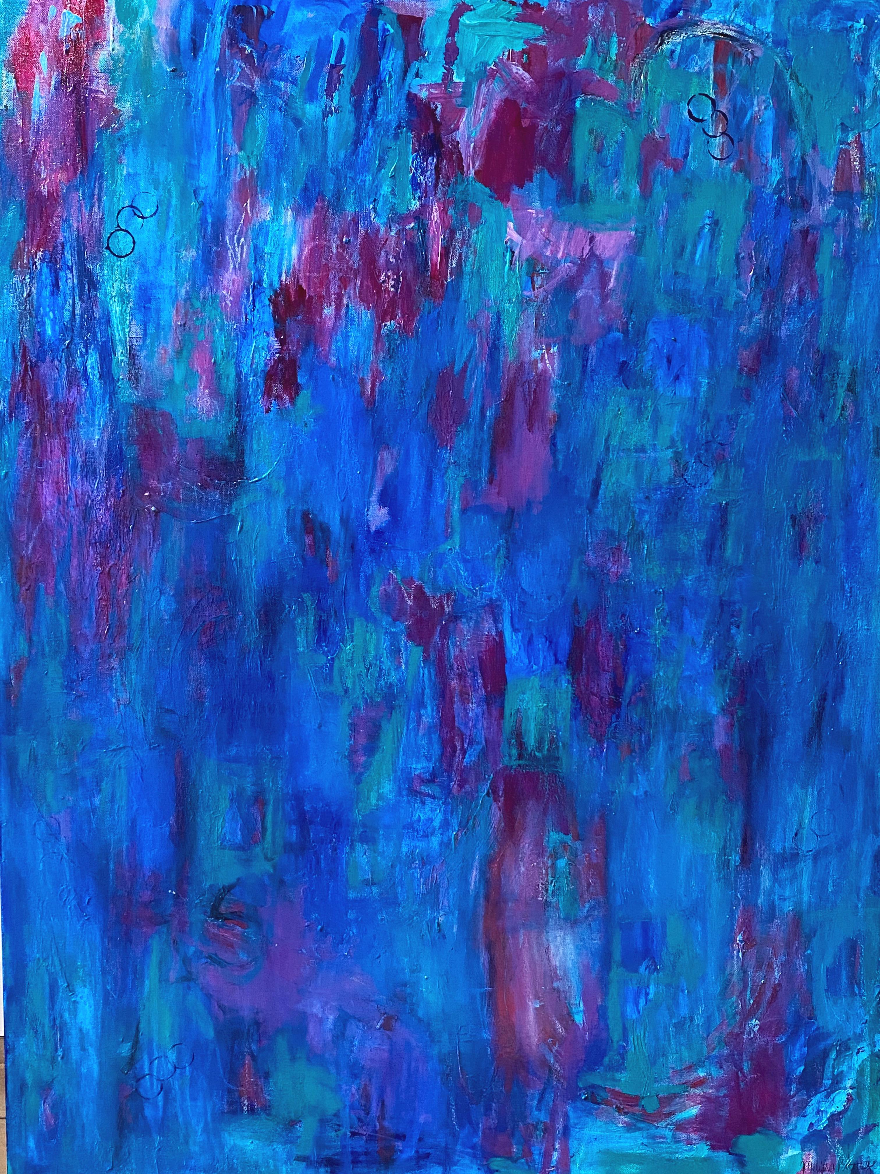 Abstract Painting Melissa Partridge - Blueberry Dreams, peinture à l'acrylique originale, 2020