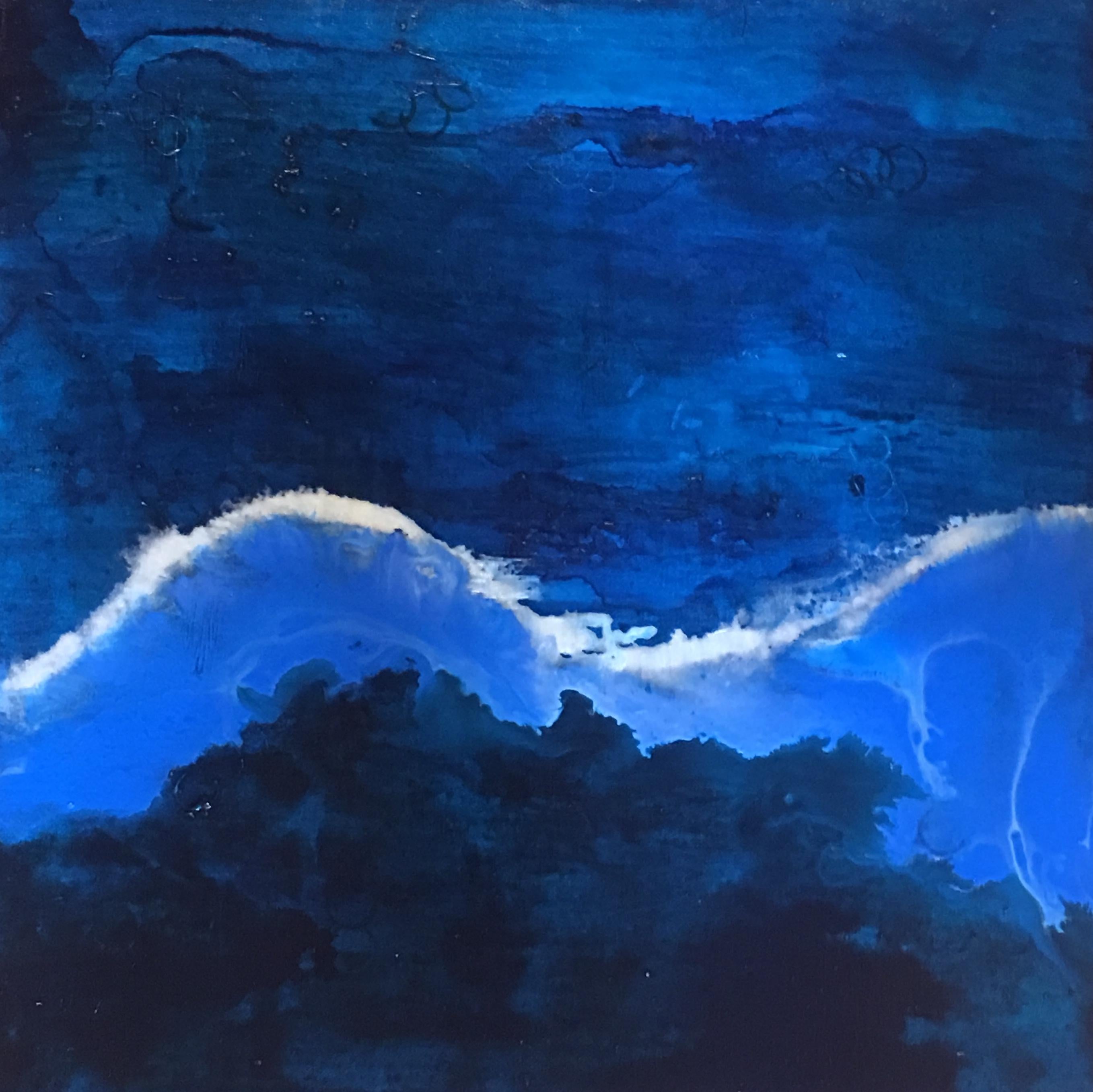 Abstract Painting Melissa Partridge - Peinture abstraite à l'acrylique Ride the Wave, 2019