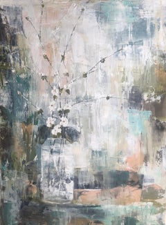 Elegant Quince by Melissa Payne Baker, Abstract Contemporary Canvas Painting
