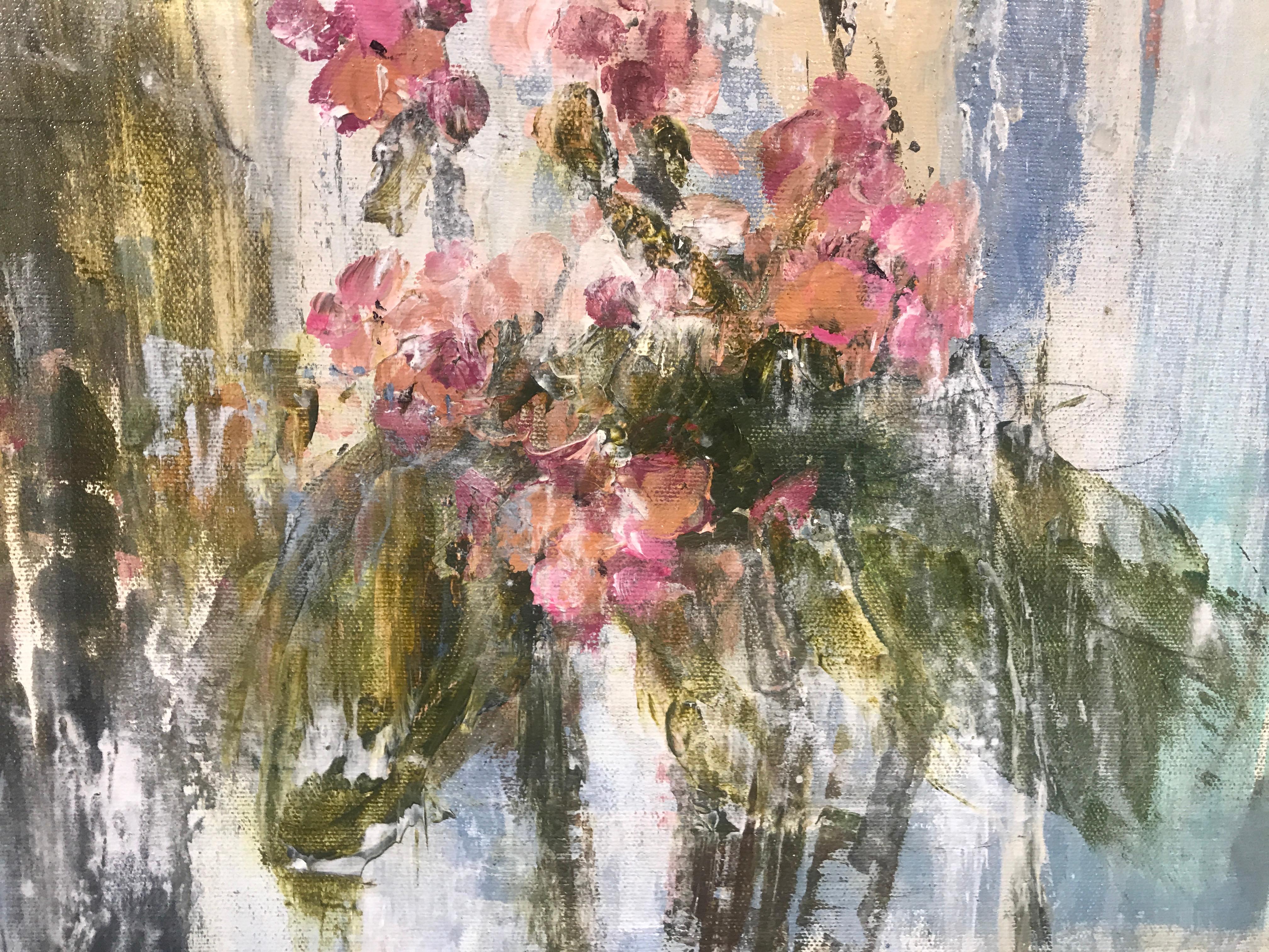 Hearts Blossom by Melissa Payne Baker, Abstract Floral Still-Life Painting 4