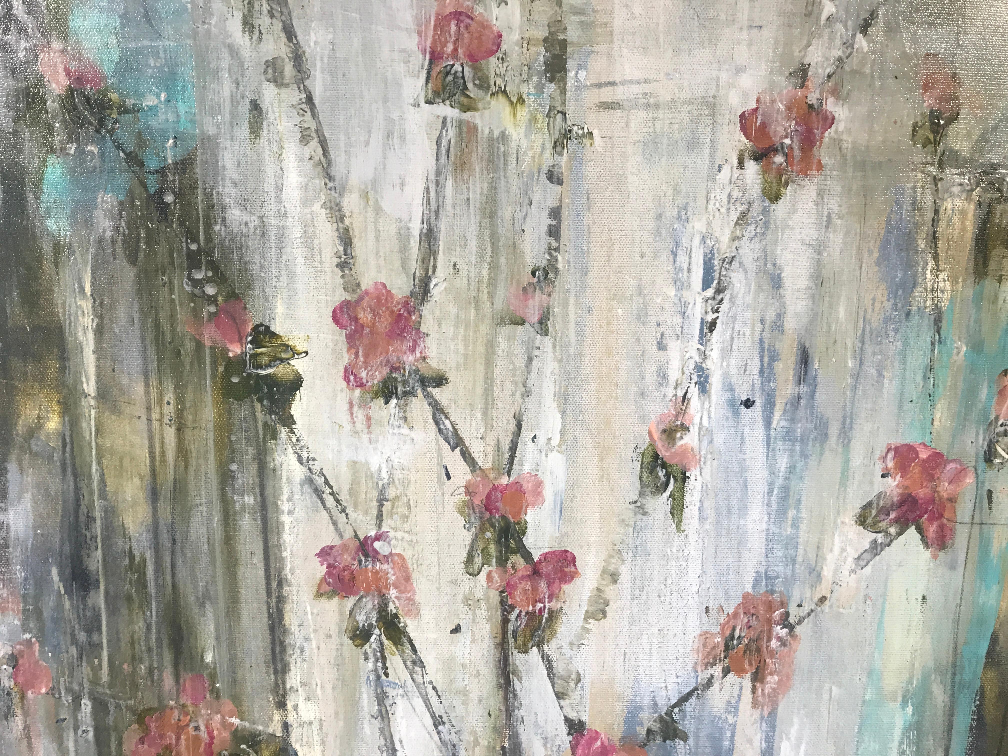 Hearts Blossom by Melissa Payne Baker, Abstract Floral Still-Life Painting 5