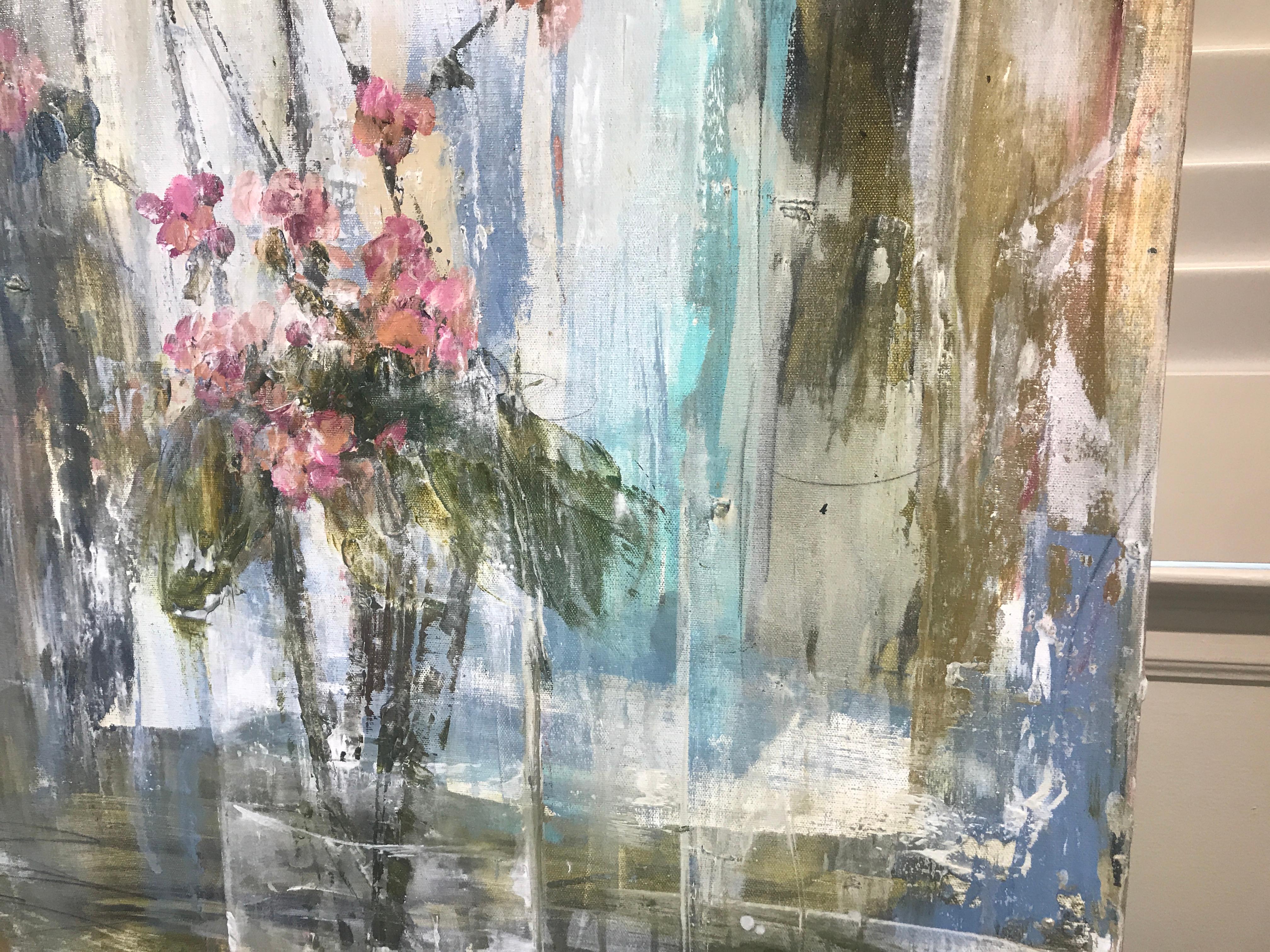 Hearts Blossom by Melissa Payne Baker, Abstract Floral Still-Life Painting 6