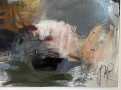 Neutral Abstract Painting Contemporary Mixed Media on Canvas Textured Modern Art