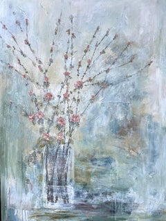 Summer Quince di Melissa Payne Baker, quadro floreale contemporaneo su tela