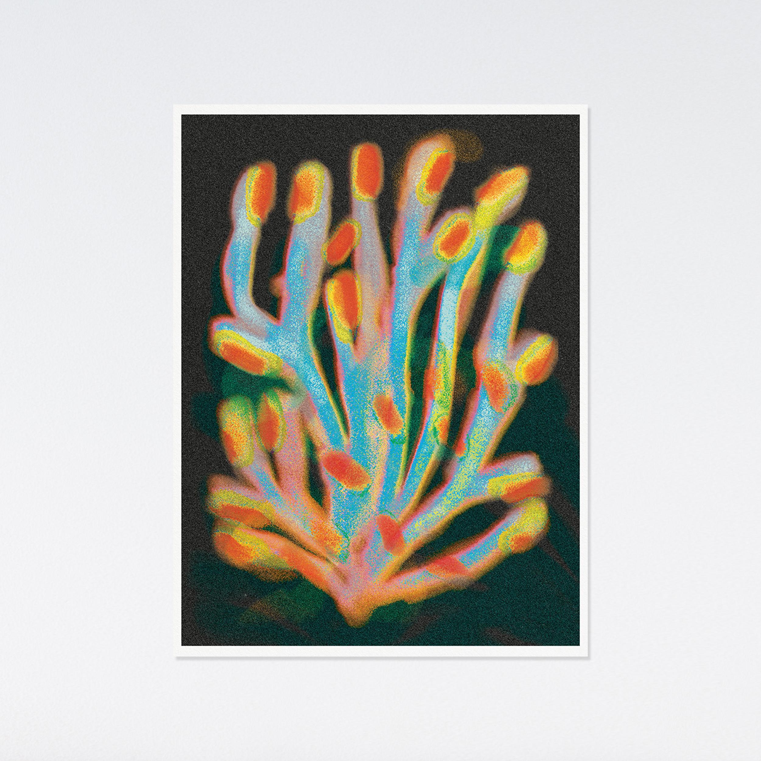 Melissa Santamaria, Seaworms, 4 Color Risograph Print 1