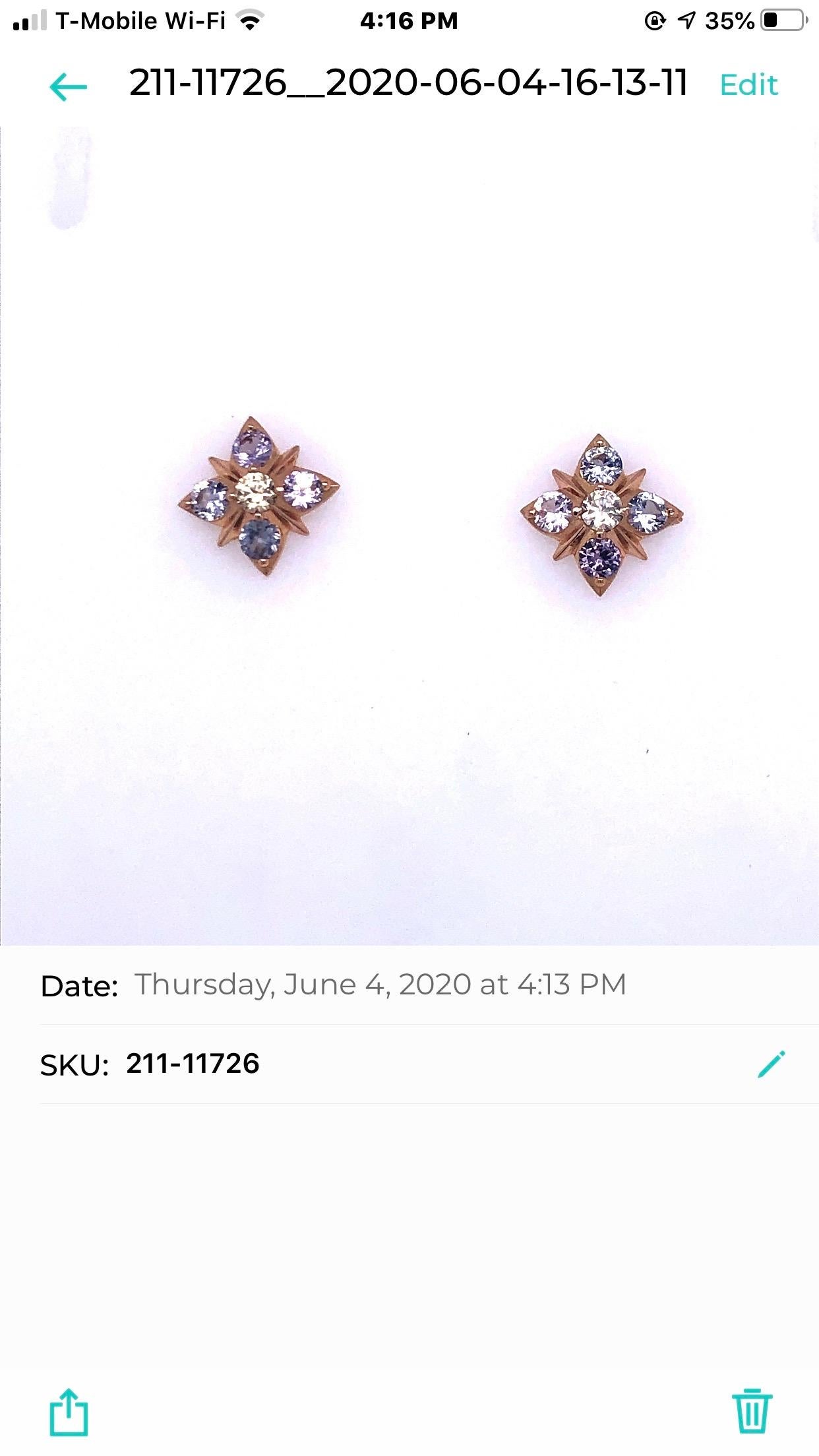 Modern Melissa Spencer Spinel Starburst Stud Earrings