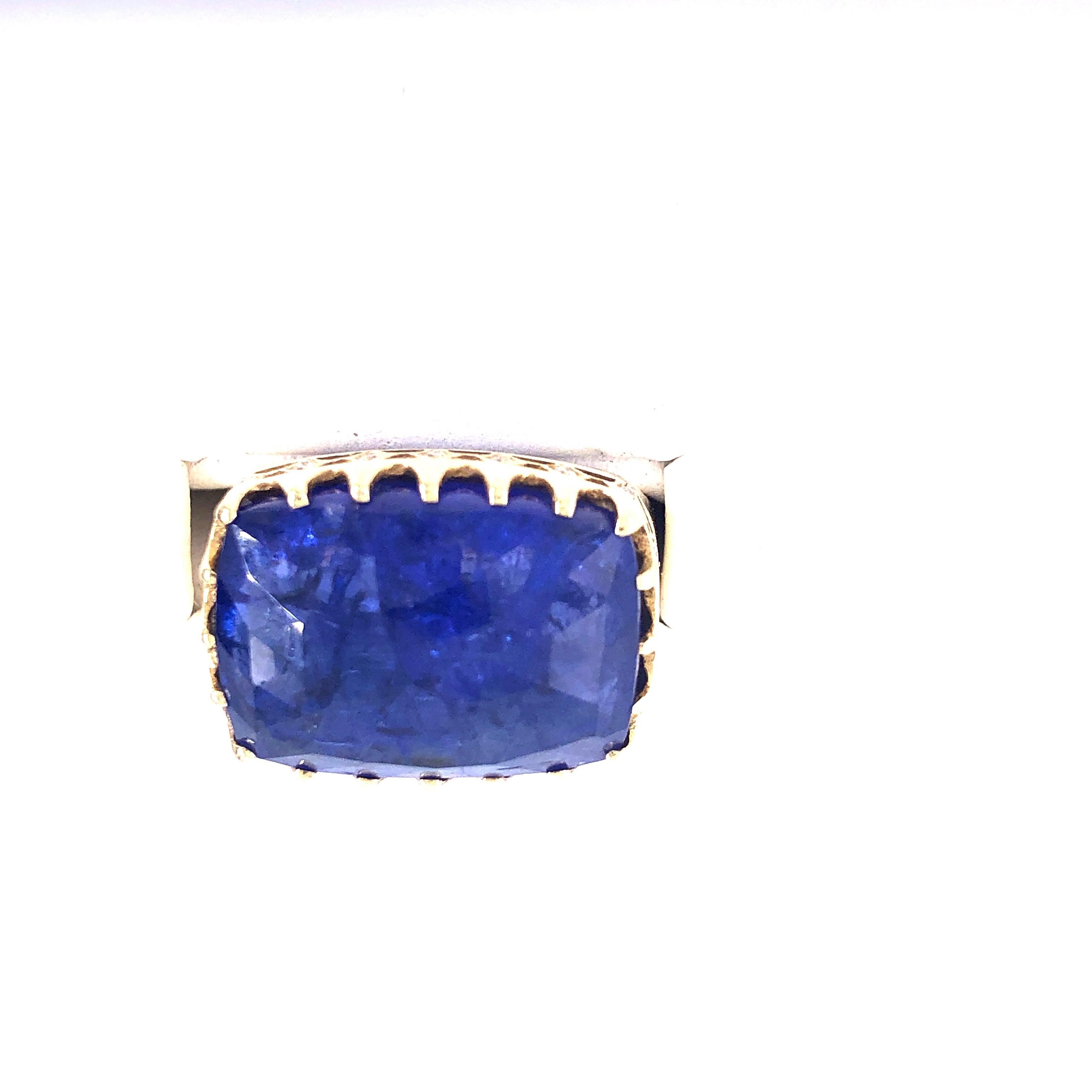 Melissa Spencer Yellow Gold Tanzanite and Diamond Ring 1